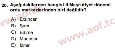 2017 Türk İdare Tarihi Yaz Okulu 20. Çıkmış Sınav Sorusu