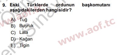 2017 Türk İdare Tarihi Yaz Okulu 9. Çıkmış Sınav Sorusu