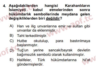 2019 Türk İdare Tarihi Arasınav 4. Çıkmış Sınav Sorusu