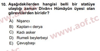 2019 Türk İdare Tarihi Yaz Okulu 10. Çıkmış Sınav Sorusu