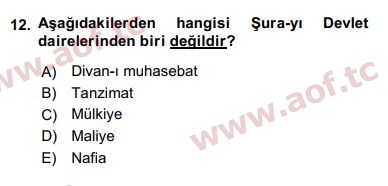 2019 Türk İdare Tarihi Yaz Okulu 12. Çıkmış Sınav Sorusu