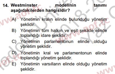 2019 Türk İdare Tarihi Yaz Okulu 14. Çıkmış Sınav Sorusu