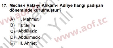 2019 Türk İdare Tarihi Yaz Okulu 17. Çıkmış Sınav Sorusu