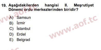 2019 Türk İdare Tarihi Yaz Okulu 19. Çıkmış Sınav Sorusu