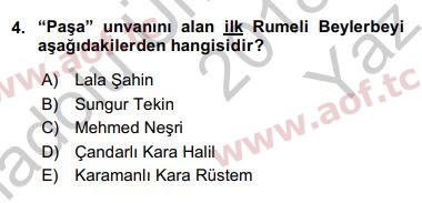 2019 Türk İdare Tarihi Yaz Okulu 4. Çıkmış Sınav Sorusu