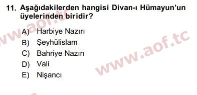 2020 Türk İdare Tarihi Arasınav 11. Çıkmış Sınav Sorusu