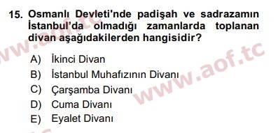 2020 Türk İdare Tarihi Arasınav 15. Çıkmış Sınav Sorusu