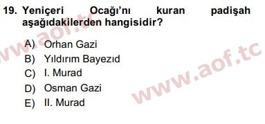 2020 Türk İdare Tarihi Arasınav 19. Çıkmış Sınav Sorusu