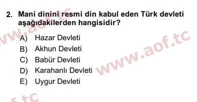 2020 Türk İdare Tarihi Arasınav 2. Çıkmış Sınav Sorusu