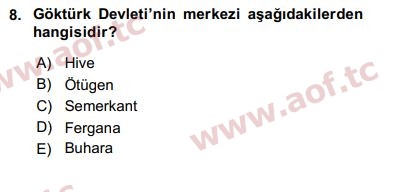 2020 Türk İdare Tarihi Arasınav 8. Çıkmış Sınav Sorusu