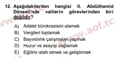 2020 Türk İdare Tarihi Yaz Okulu 12. Çıkmış Sınav Sorusu