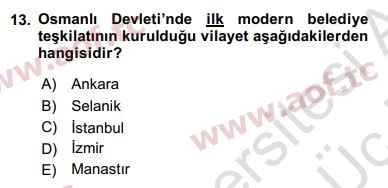 2020 Türk İdare Tarihi Yaz Okulu 13. Çıkmış Sınav Sorusu