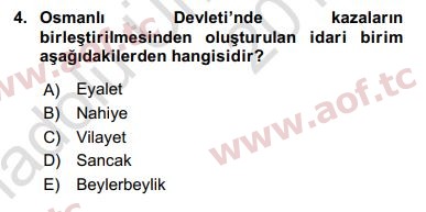 2020 Türk İdare Tarihi Yaz Okulu 4. Çıkmış Sınav Sorusu