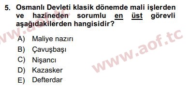 2020 Türk İdare Tarihi Yaz Okulu 5. Çıkmış Sınav Sorusu