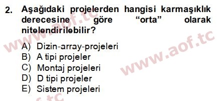 2015 Proje Yönetimi Arasınav 2. Çıkmış Sınav Sorusu