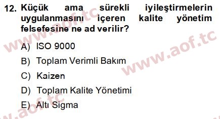 2015 Proje Yönetimi Final 12. Çıkmış Sınav Sorusu