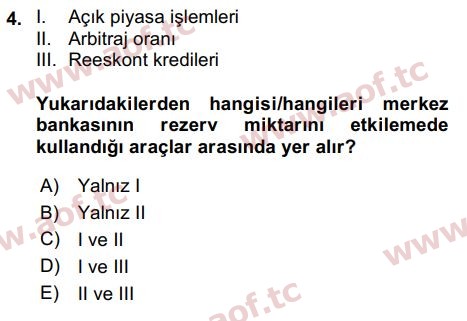 2021 İktisada Giriş 2 Yaz Okulu 4. Çıkmış Sınav Sorusu