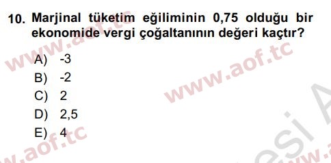 2024 İktisada Giriş 2 Arasınav 10. Çıkmış Sınav Sorusu