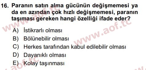 2024 İktisada Giriş 2 Arasınav 16. Çıkmış Sınav Sorusu