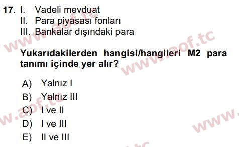 2024 İktisada Giriş 2 Arasınav 17. Çıkmış Sınav Sorusu