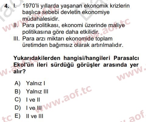2024 İktisada Giriş 2 Arasınav 4. Çıkmış Sınav Sorusu