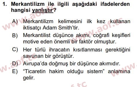 2024 İktisada Giriş 2 Final 1. Çıkmış Sınav Sorusu