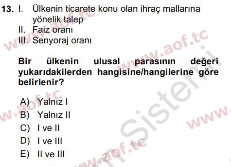 2024 İktisada Giriş 2 Final 13. Çıkmış Sınav Sorusu