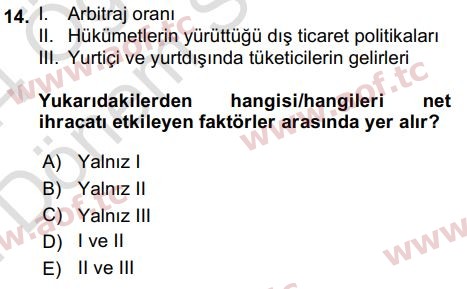 2024 İktisada Giriş 2 Final 14. Çıkmış Sınav Sorusu