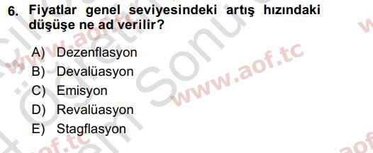 2024 İktisada Giriş 2 Final 6. Çıkmış Sınav Sorusu