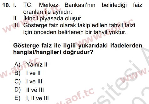 2024 İktisada Giriş 2 Yaz Okulu 10. Çıkmış Sınav Sorusu