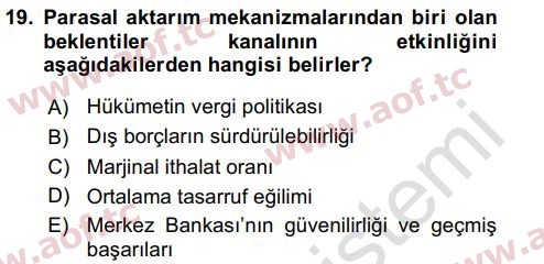 2024 İktisada Giriş 2 Yaz Okulu 19. Çıkmış Sınav Sorusu