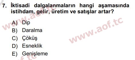 2024 İktisada Giriş 2 Yaz Okulu 7. Çıkmış Sınav Sorusu