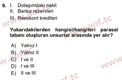 2024 İktisada Giriş 2 Yaz Okulu 9. Çıkmış Sınav Sorusu