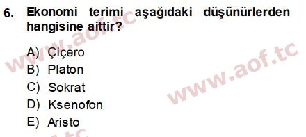 2015 İktisadi Düşünceler Tarihi Arasınav 6. Çıkmış Sınav Sorusu