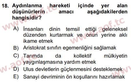 2016 İktisadi Düşünceler Tarihi Arasınav 18. Çıkmış Sınav Sorusu