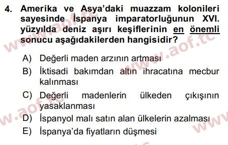 2016 İktisadi Düşünceler Tarihi Arasınav 4. Çıkmış Sınav Sorusu