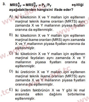 2014 Doğal Kaynaklar ve Çevre Ekonomisi Final 3. Çıkmış Sınav Sorusu