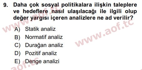 2016 Mikro İktisat Arasınav 9. Çıkmış Sınav Sorusu
