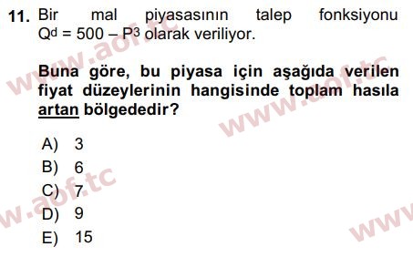 2017 Matematiksel İktisat Arasınav 11. Çıkmış Sınav Sorusu