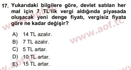 2017 Matematiksel İktisat Arasınav 17. Çıkmış Sınav Sorusu