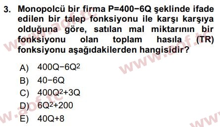 2017 Matematiksel İktisat Arasınav 3. Çıkmış Sınav Sorusu