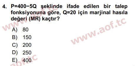 2017 Matematiksel İktisat Arasınav 4. Çıkmış Sınav Sorusu