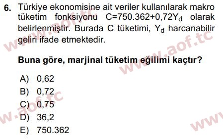 2017 Matematiksel İktisat Arasınav 6. Çıkmış Sınav Sorusu