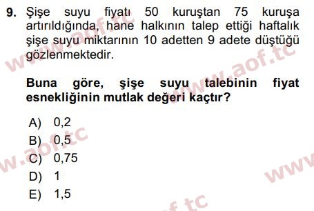 2017 Matematiksel İktisat Arasınav 9. Çıkmış Sınav Sorusu