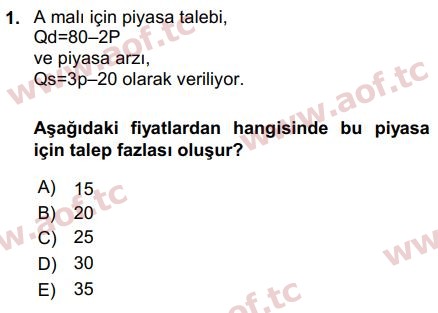 2019 Matematiksel İktisat Final 1. Çıkmış Sınav Sorusu