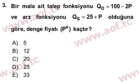 2019 Matematiksel İktisat Final 3. Çıkmış Sınav Sorusu