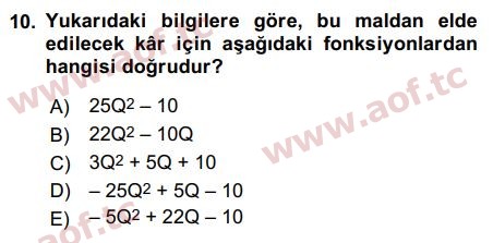 2020 Matematiksel İktisat Arasınav 10. Çıkmış Sınav Sorusu