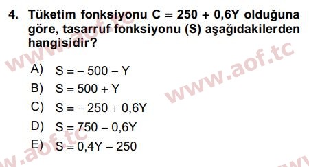 2020 Matematiksel İktisat Arasınav 4. Çıkmış Sınav Sorusu