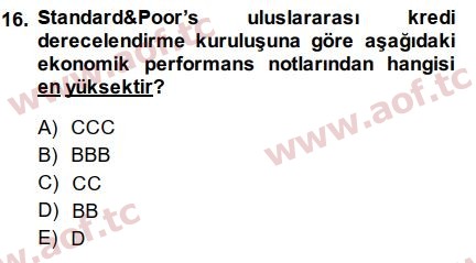 2015 Para Teorisi Arasınav 16. Çıkmış Sınav Sorusu