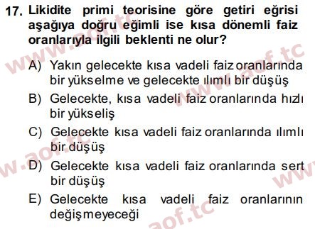 2015 Para Teorisi Arasınav 17. Çıkmış Sınav Sorusu